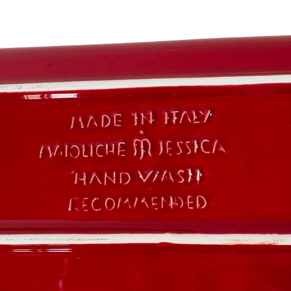 Maioliche Jessica Italy Red Glazed Ceramic Serving Dish Tray Majolica Pottery - Picture 7 of 7